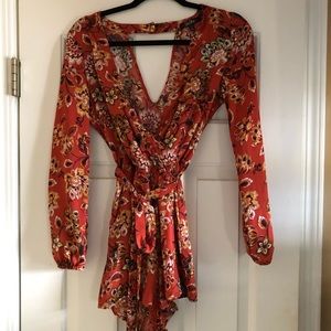 BeBop Floral Short Romper Jumpsuit